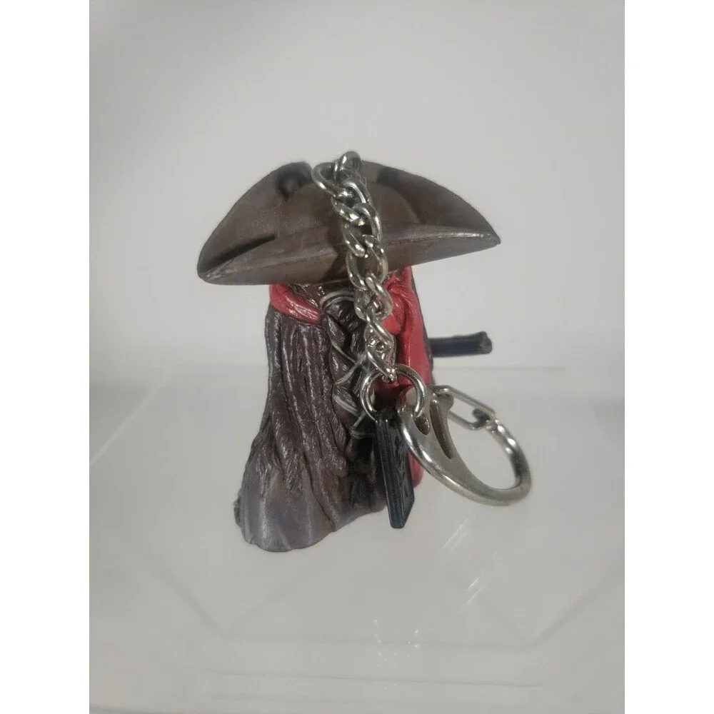 Disney Pirates of the Caribbean Captain Jack Sparrow Figural Bust Keychain 2006